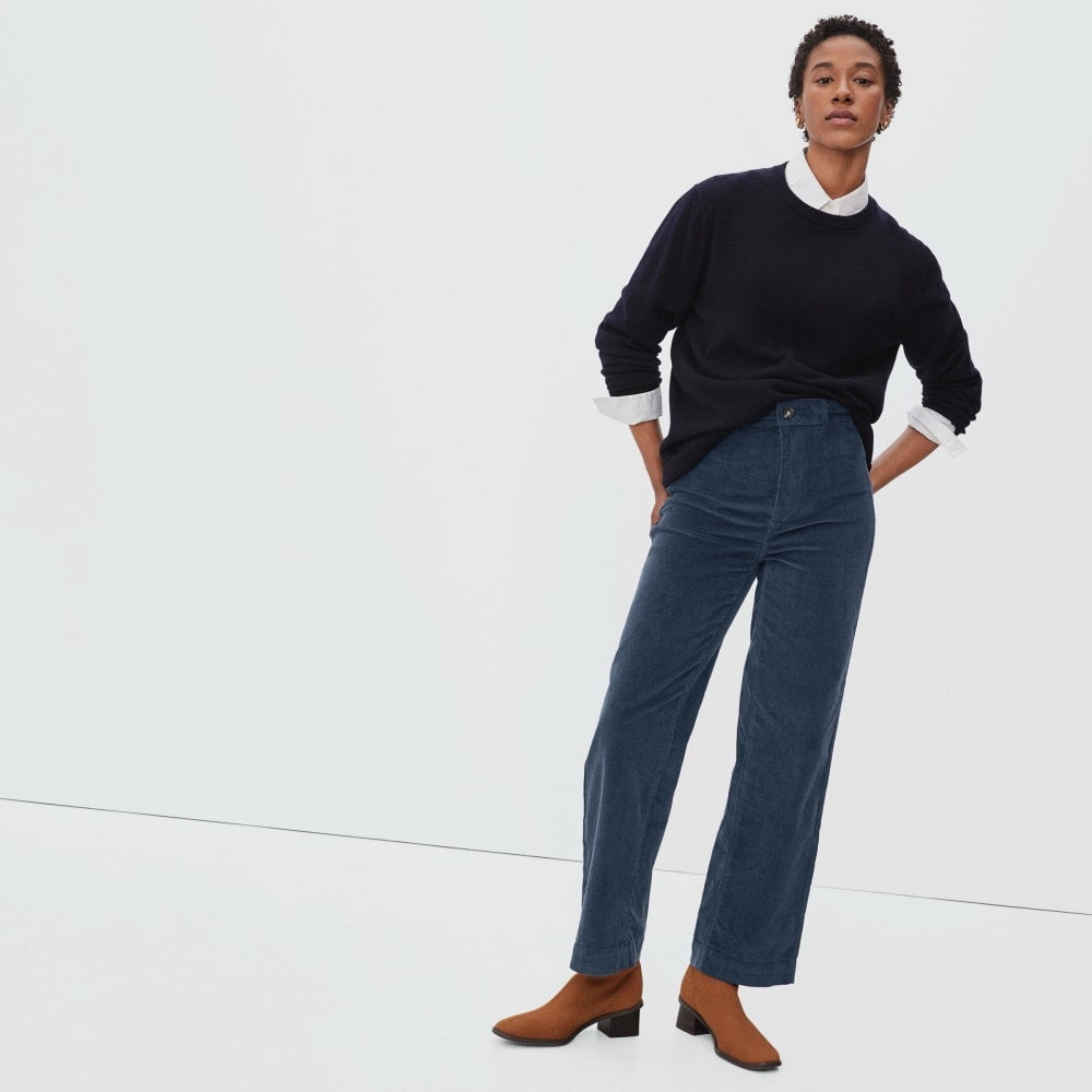 Everlane Navy Wide-Leg Pants